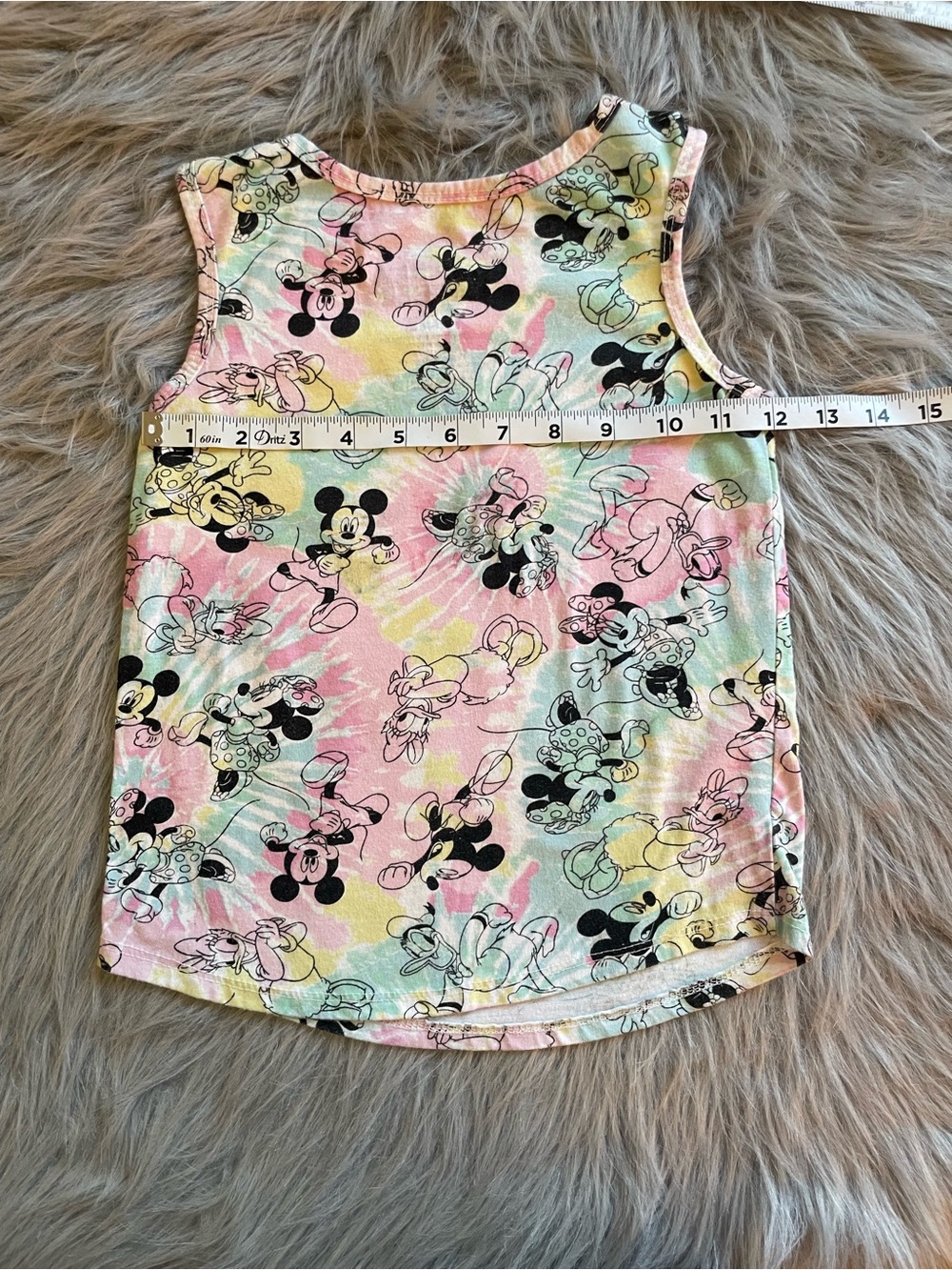 🎳Disney Pastel Tie-Dye Mickey & Minnie Tank Top - Pink, Yellow, Mint - Picture 4 of 7
